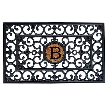 Calloway Mills Monogram Door Mat, Rubber, Black, Natural, 18 in W x 30 in L 150011830B